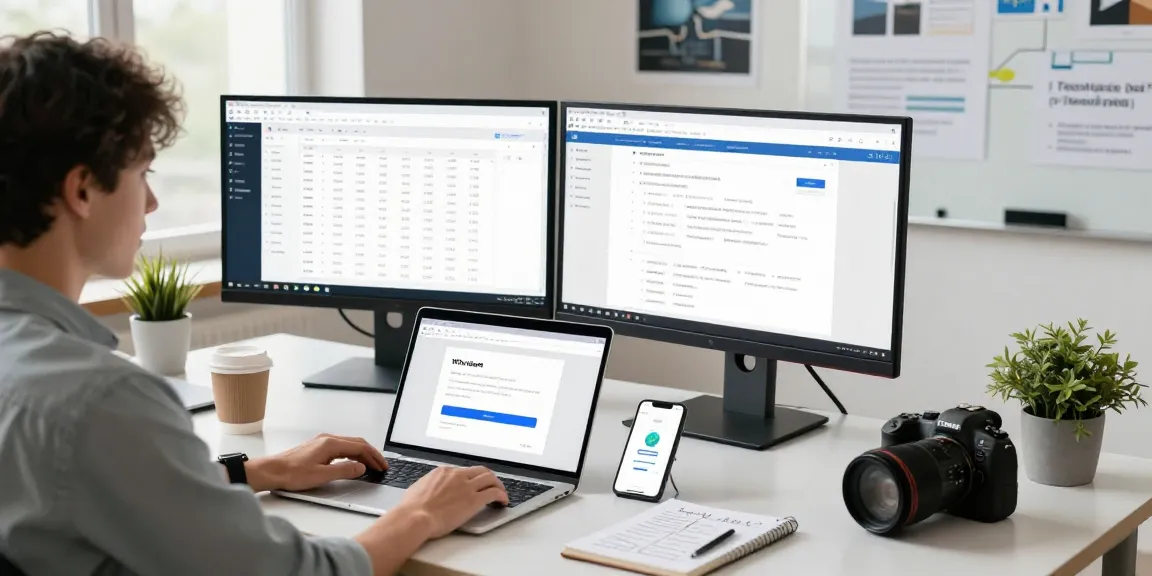 WPS Download process in a modern tech workspace showing user downloading software.