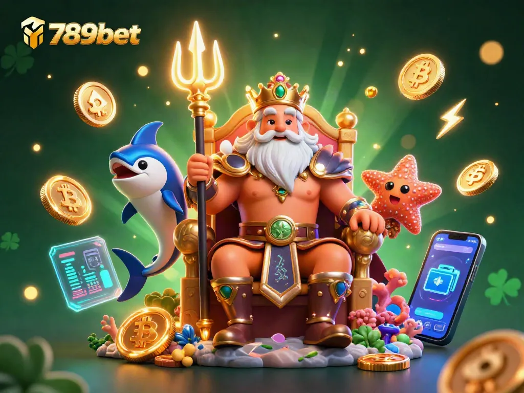Play exciting casino games at 789bet with immersive visuals showcasing Neptune and digital assets.