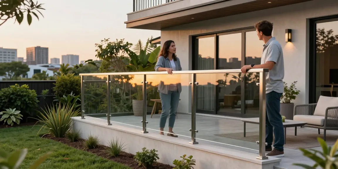 Custom railing installation enhancing modern home's outdoor aesthetics in Vancouver.
