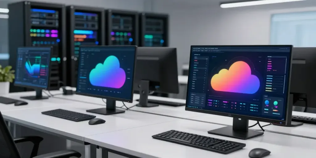 publicité YouTube avec influenceurs analyzed through advanced AI technology in a modern workspace.