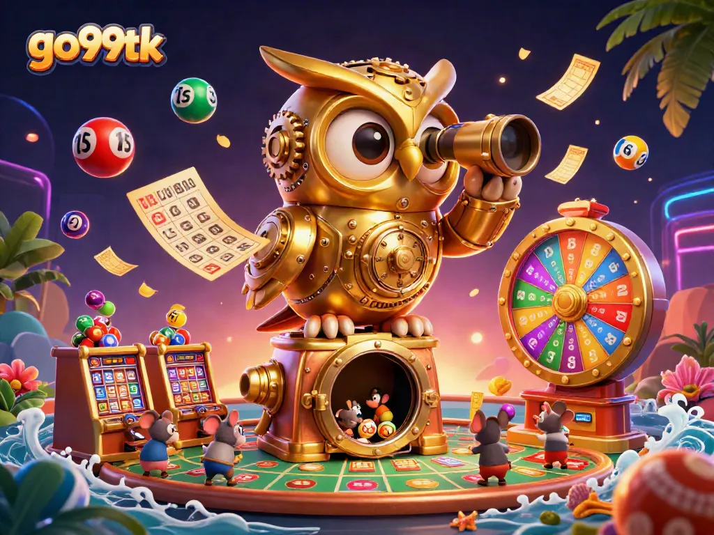 Engage in vibrant gaming action at go99tk with colorful characters and lively elements in a sprawling casino.