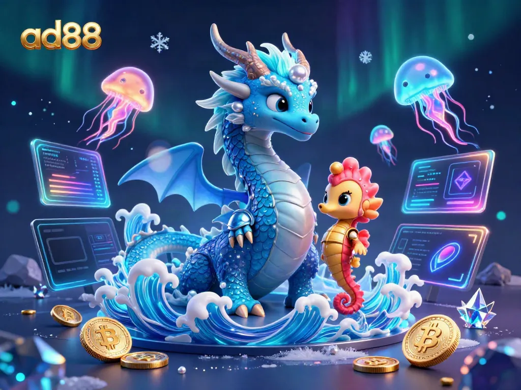 Engage with ad88's thrilling casino adventure featuring a dragon and enchanting underwater characters.