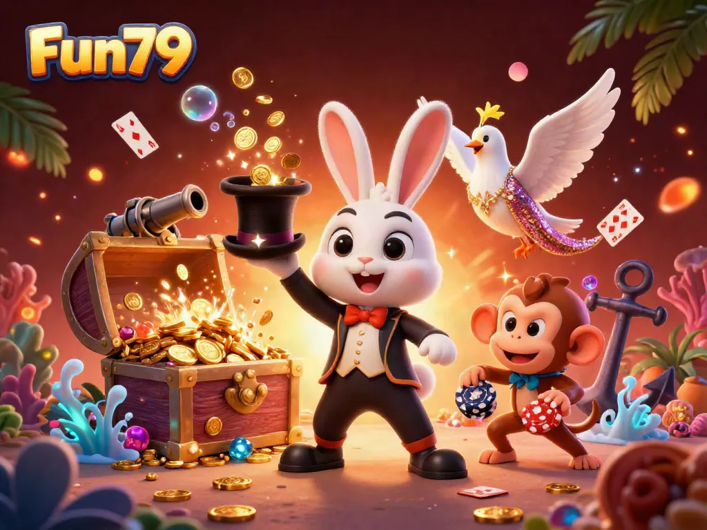Join the excitement at Fun79 and see a magician rabbit reveal treasures while playing!