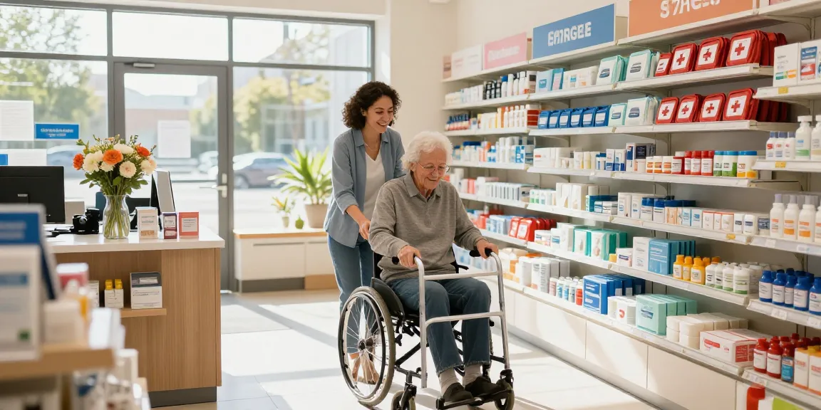 Medical supply store near me with helpful staff assisting customers in a bright, welcoming environment.