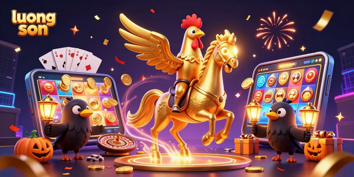 Experience thrilling gameplay with luong son in this vibrant 3D casino illustration filled with dynamic elements.