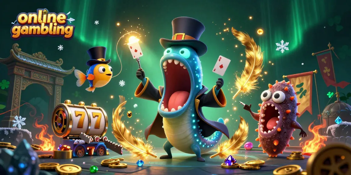 Engage in thrilling online gambling with a magical deep-sea casino illustration