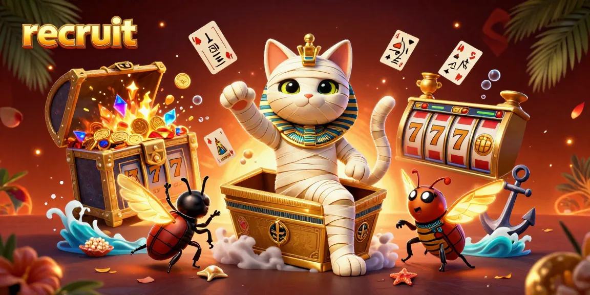 Recruit for exciting gambling opportunities amid vibrant casino elements in a dynamic scene.
