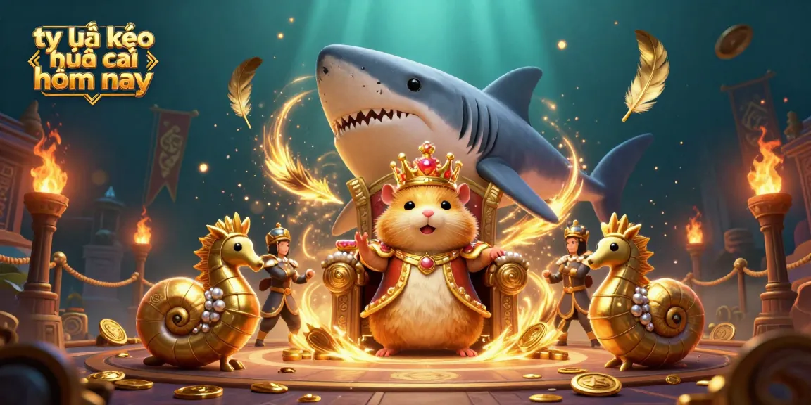 Engage with the latest tỷ lệ kèo nhà cái hôm nay showcasing dynamic sports betting elements with royal characters.
