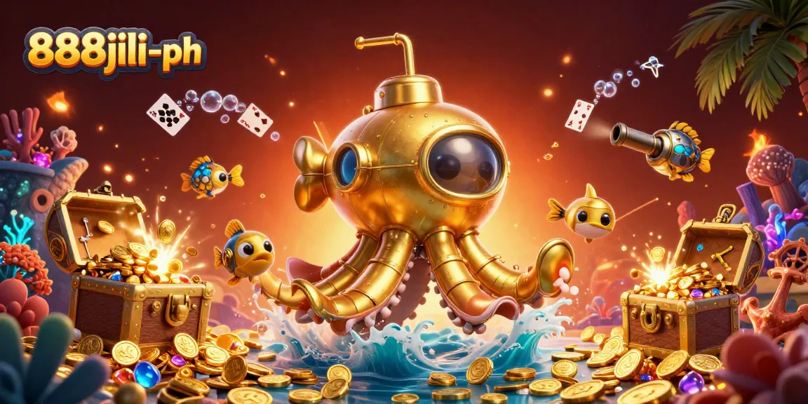 Engage in thrilling gaming adventures at 888jili-ph, featuring a captivating kraken-themed scene.