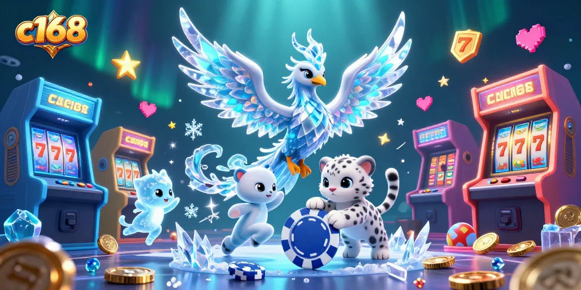 Enjoy thrilling gaming moments with c168 as an ice phoenix and playful characters energize the casino scene.
