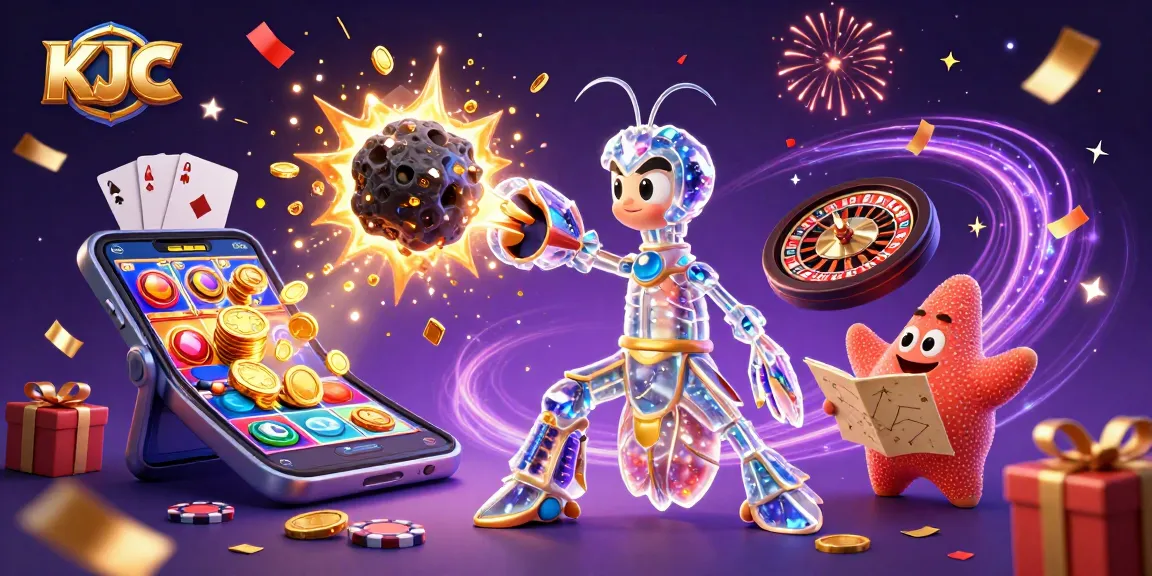 KJC engages players with a 3D galactic samurai and vibrant casino elements bursting with excitement